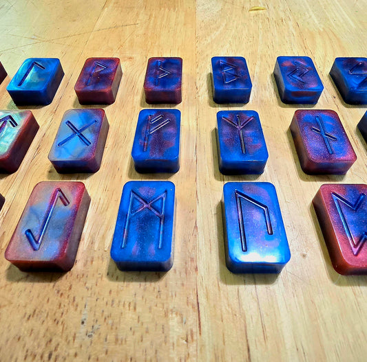 Ragnarök Handcrafted Resin Runestone Set – Viking Rune Divination Kit